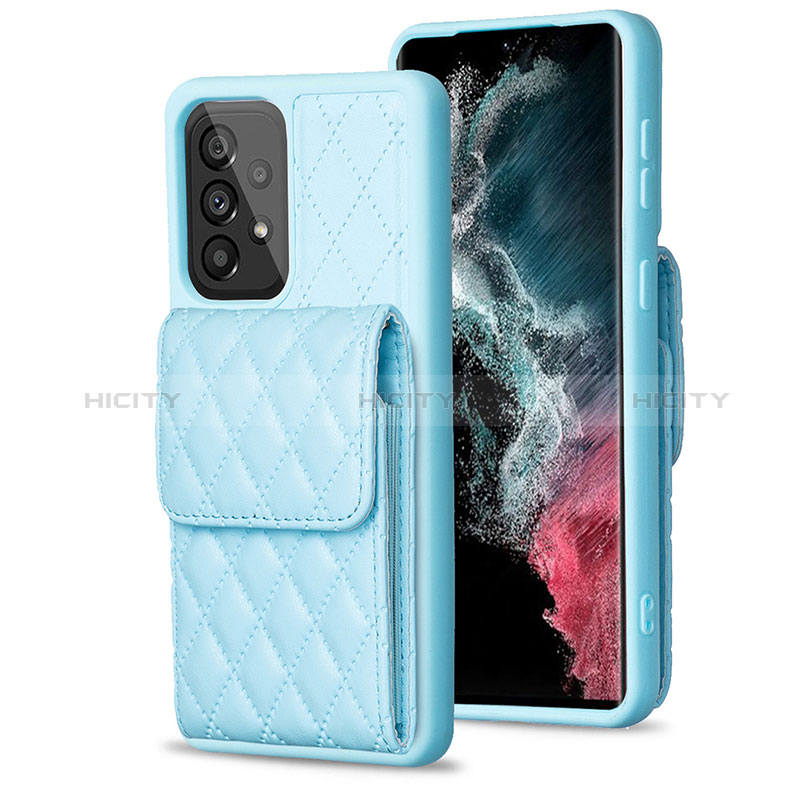 Silikon Hülle Handyhülle Gummi Schutzhülle Flexible Leder Tasche BF6 für Samsung Galaxy A53 5G Hellblau