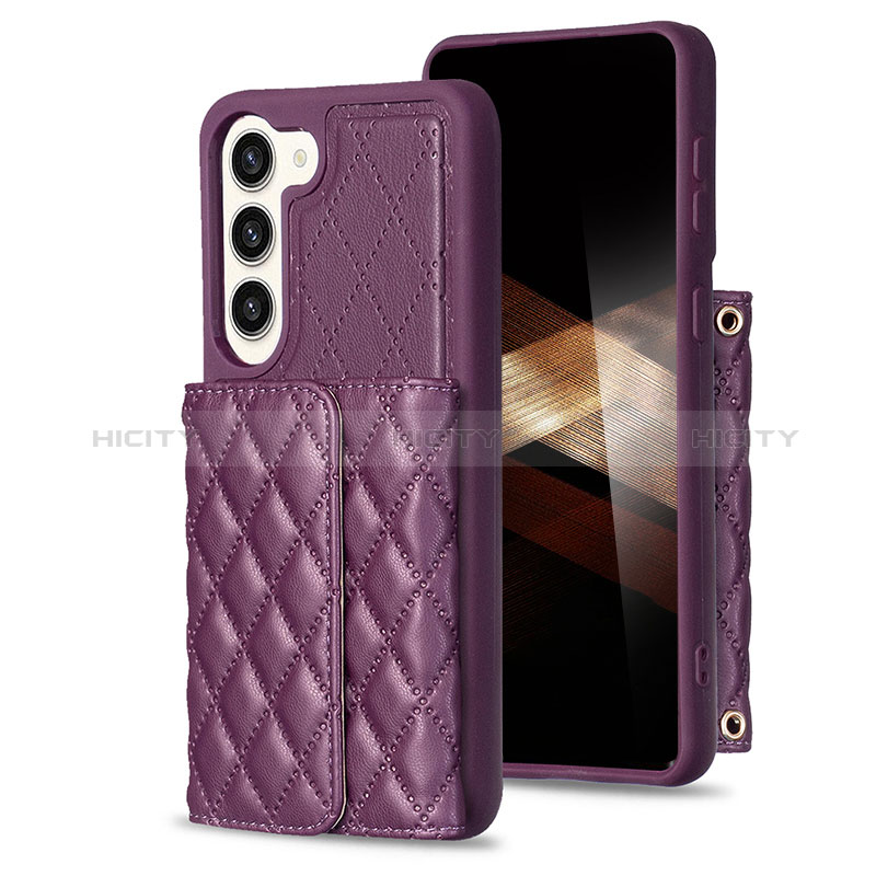 Silikon Hülle Handyhülle Gummi Schutzhülle Flexible Leder Tasche BF6 für Samsung Galaxy S24 5G Violett