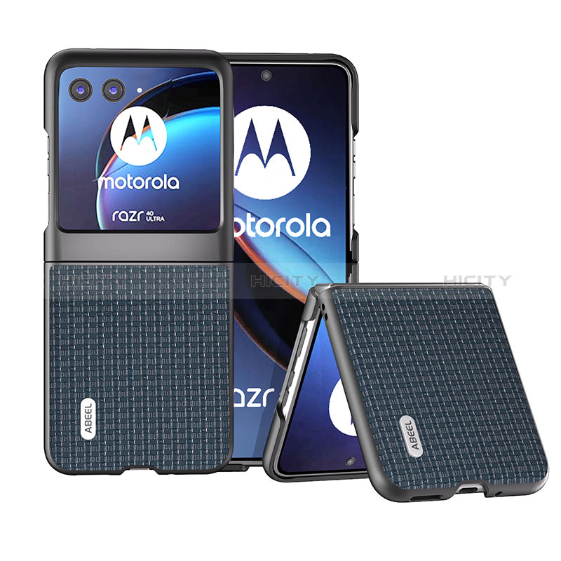 Silikon Hülle Handyhülle Gummi Schutzhülle Flexible Leder Tasche BH4 für Motorola Moto Razr 40 Ultra 5G Blau