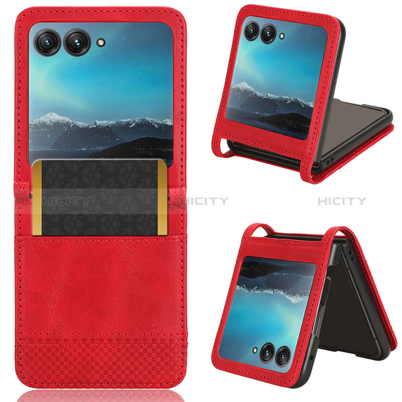 Silikon Hülle Handyhülle Gummi Schutzhülle Flexible Leder Tasche BY7 für Motorola Moto Razr 40 Ultra 5G Rot