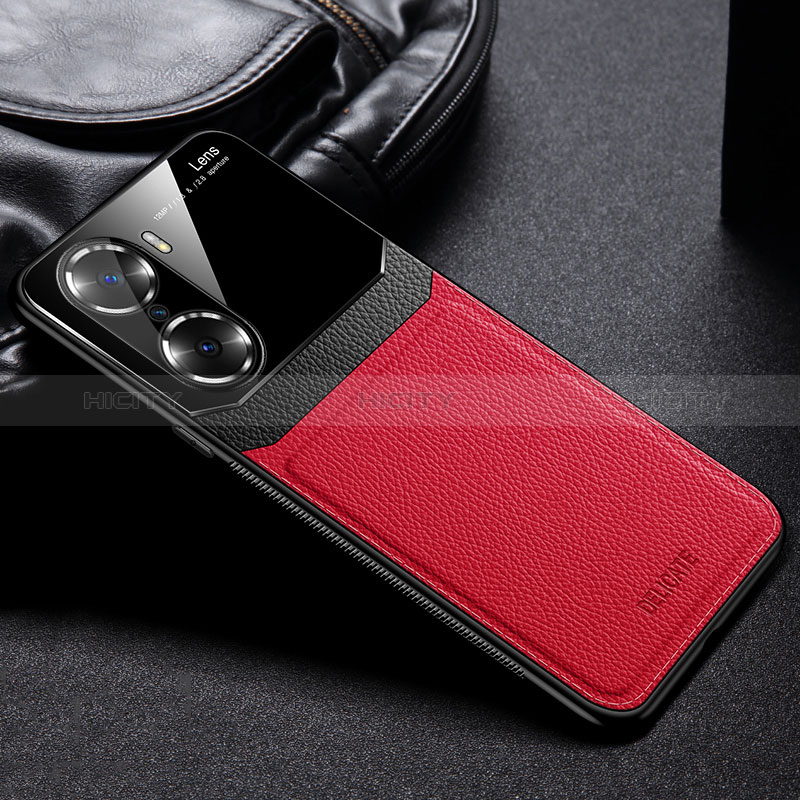 Silikon Hülle Handyhülle Gummi Schutzhülle Flexible Leder Tasche FL1 für Huawei Honor 60 5G Rot Plus