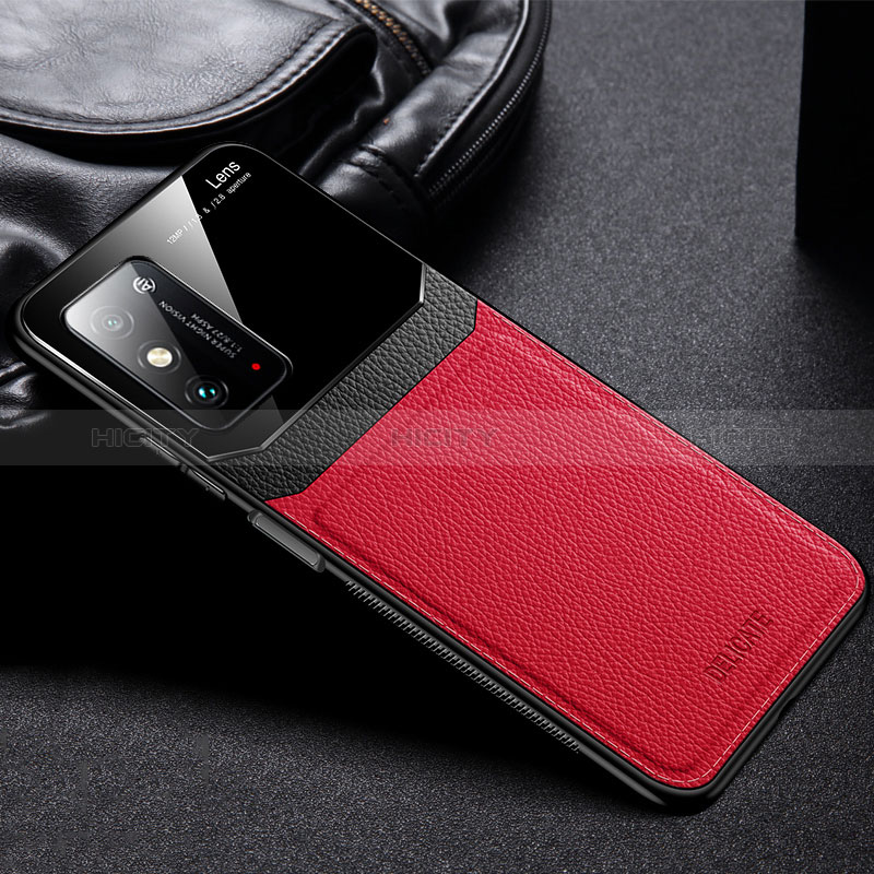 Silikon Hülle Handyhülle Gummi Schutzhülle Flexible Leder Tasche FL1 für Huawei Honor X10 Max 5G Rot