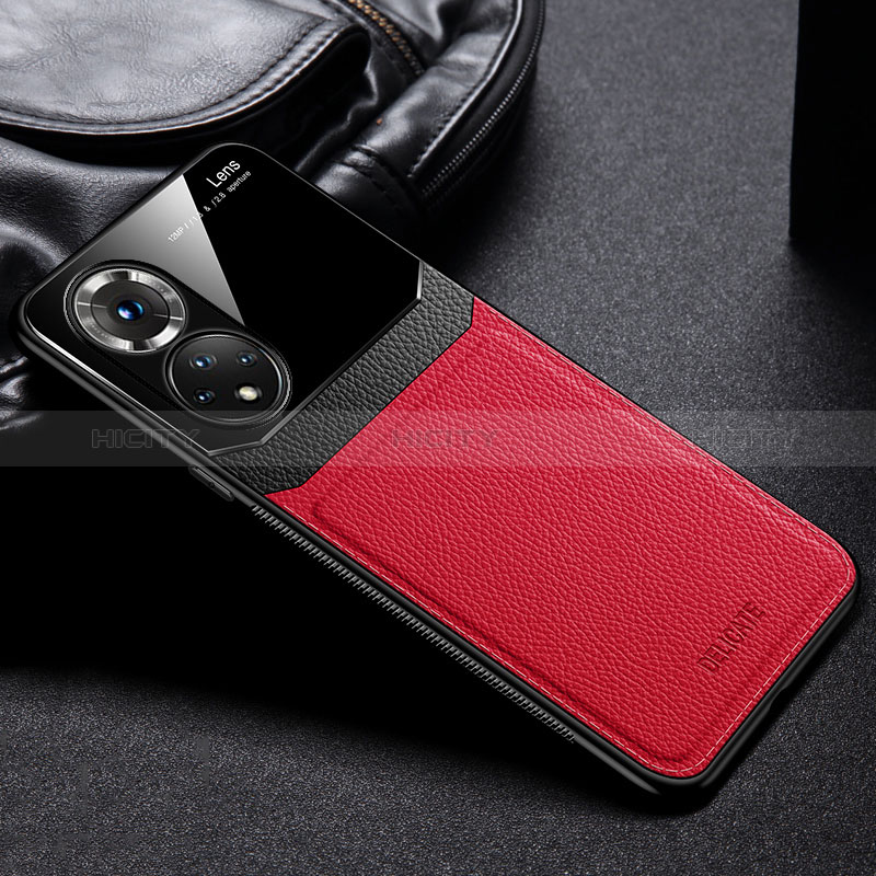 Silikon Hülle Handyhülle Gummi Schutzhülle Flexible Leder Tasche FL1 für Huawei Nova 9 Rot