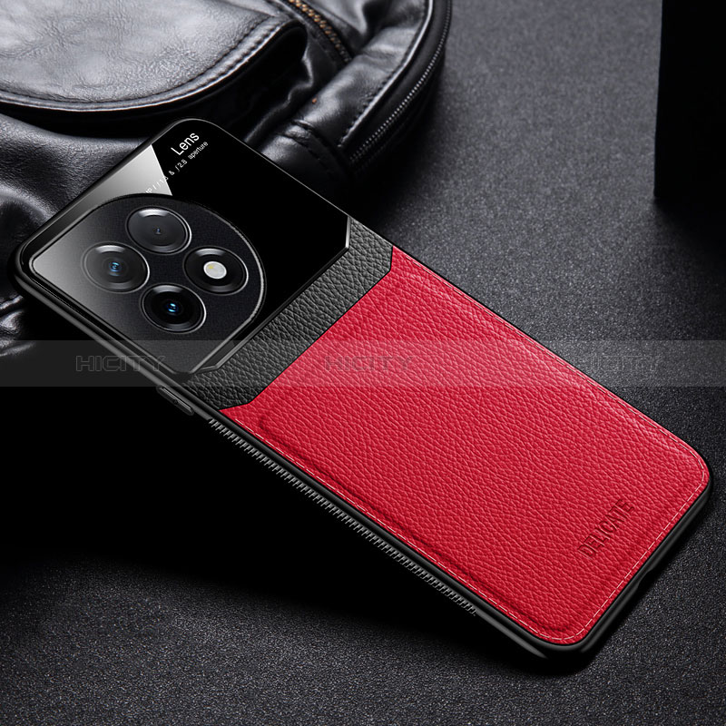 Silikon Hülle Handyhülle Gummi Schutzhülle Flexible Leder Tasche FL1 für OnePlus Ace 2 5G Rot Plus