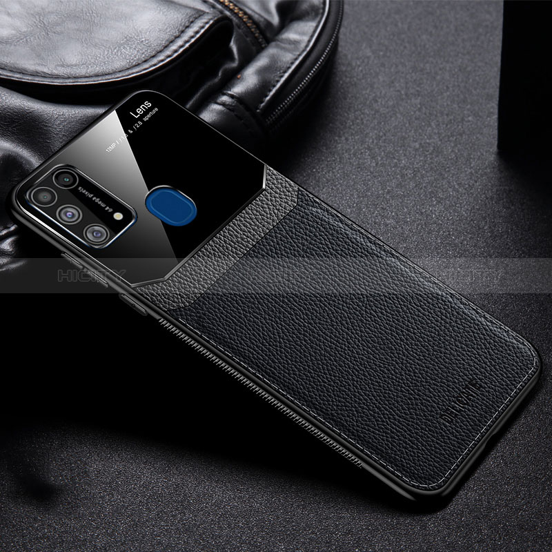 Silikon Hülle Handyhülle Gummi Schutzhülle Flexible Leder Tasche FL1 für Samsung Galaxy M31 Prime Edition Schwarz