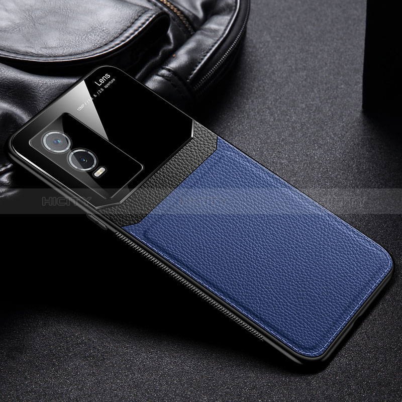 Silikon Hülle Handyhülle Gummi Schutzhülle Flexible Leder Tasche FL1 für Vivo Y76s 5G groß