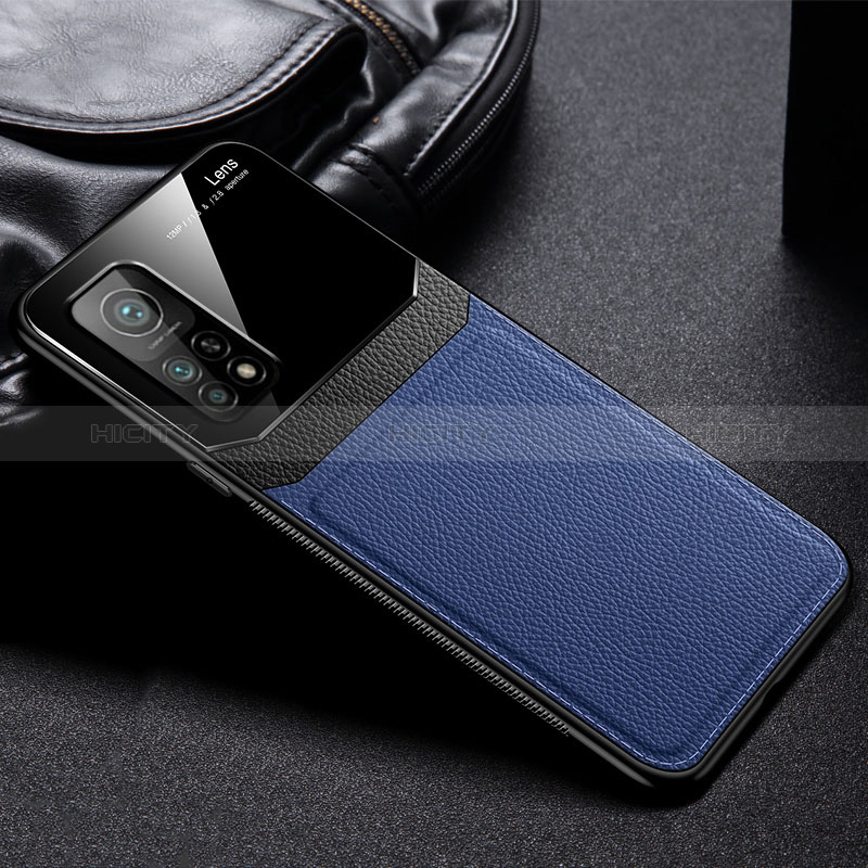 Silikon Hülle Handyhülle Gummi Schutzhülle Flexible Leder Tasche FL1 für Xiaomi Mi 10T 5G Blau