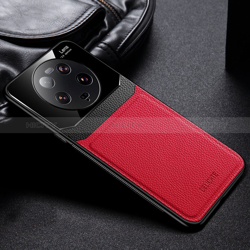 Silikon Hülle Handyhülle Gummi Schutzhülle Flexible Leder Tasche FL1 für Xiaomi Mi 13 Ultra 5G Rot