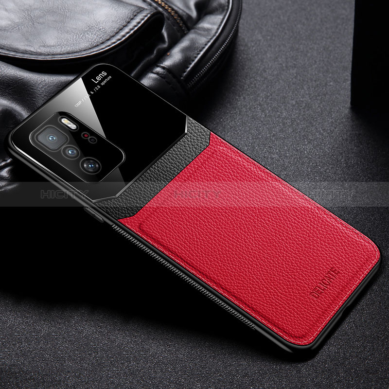 Silikon Hülle Handyhülle Gummi Schutzhülle Flexible Leder Tasche FL1 für Xiaomi Poco X3 GT 5G Rot Plus