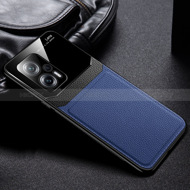 Silikon Hülle Handyhülle Gummi Schutzhülle Flexible Leder Tasche FL1 für Xiaomi Poco X4 GT 5G Blau
