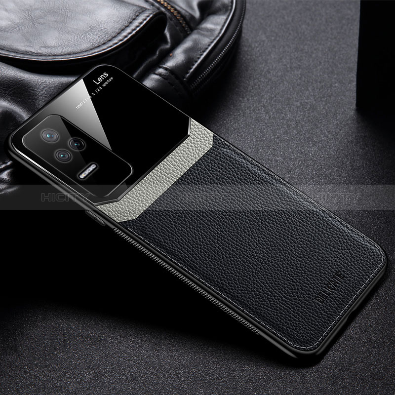 Silikon Hülle Handyhülle Gummi Schutzhülle Flexible Leder Tasche FL1 für Xiaomi Redmi K40S 5G Schwarz