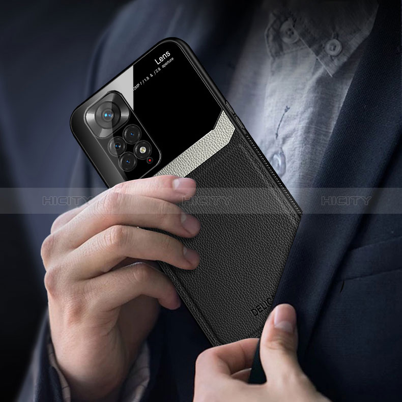 Silikon Hülle Handyhülle Gummi Schutzhülle Flexible Leder Tasche FL1 für Xiaomi Redmi Note 11 Pro 4G groß