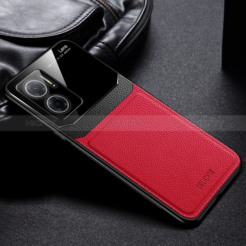 Silikon Hülle Handyhülle Gummi Schutzhülle Flexible Leder Tasche FL1 für Xiaomi Redmi Note 11E 5G Rot