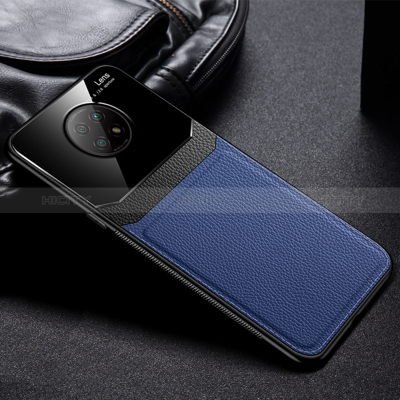 Silikon Hülle Handyhülle Gummi Schutzhülle Flexible Leder Tasche FL1 für Xiaomi Redmi Note 9T 5G Blau