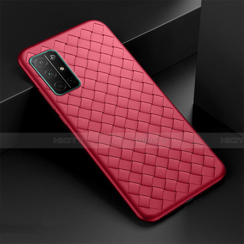 Silikon Hülle Handyhülle Gummi Schutzhülle Flexible Leder Tasche für Huawei Honor 30S Rot Plus