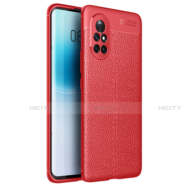 Silikon Hülle Handyhülle Gummi Schutzhülle Flexible Leder Tasche für Huawei Nova 8 5G Rot Plus