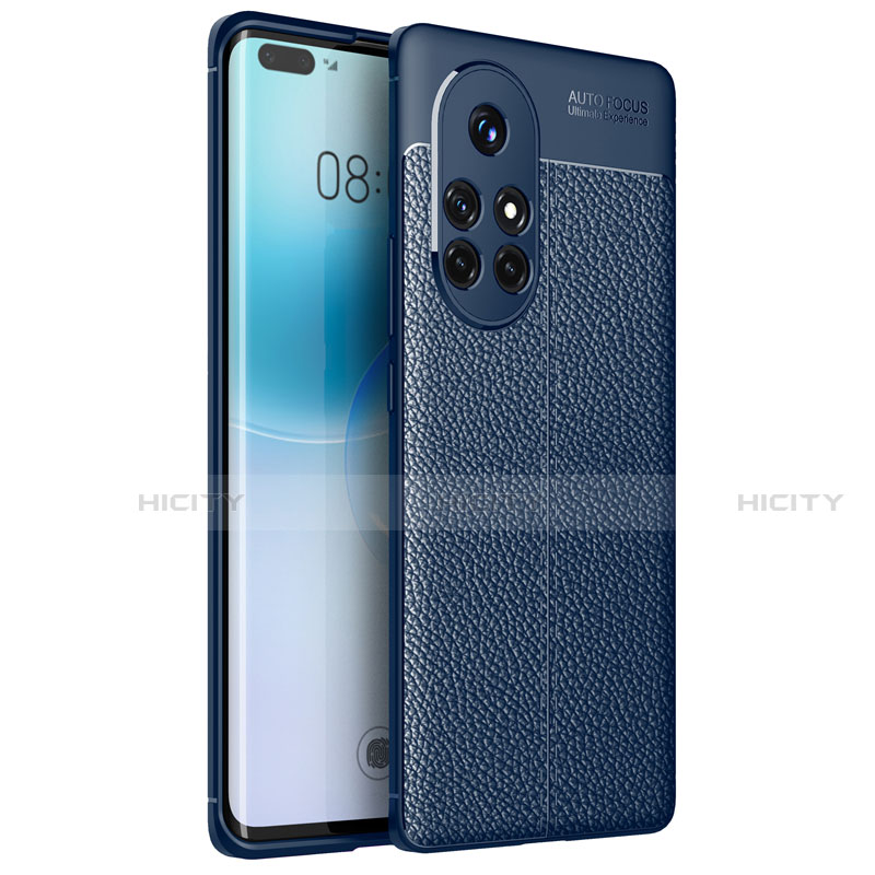 Silikon Hülle Handyhülle Gummi Schutzhülle Flexible Leder Tasche für Huawei Nova 8 Pro 5G Blau