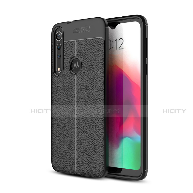 Silikon Hülle Handyhülle Gummi Schutzhülle Flexible Leder Tasche für Motorola Moto G8 Play Schwarz