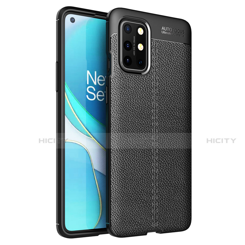 Silikon Hülle Handyhülle Gummi Schutzhülle Flexible Leder Tasche für OnePlus 8T 5G Schwarz