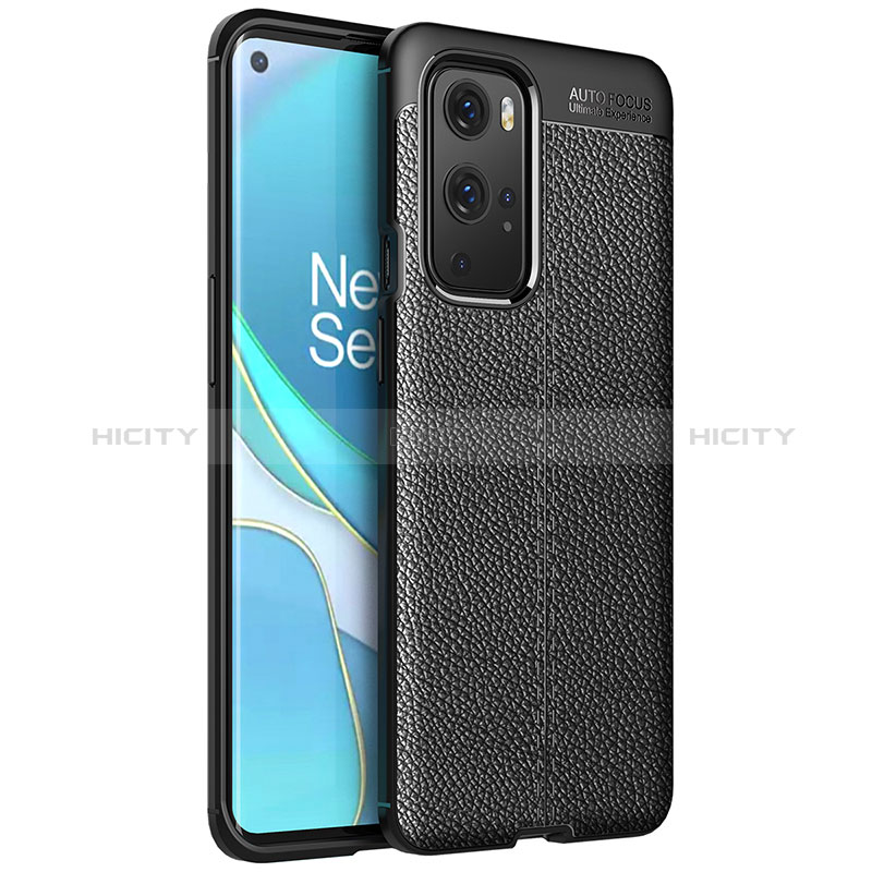 Silikon Hülle Handyhülle Gummi Schutzhülle Flexible Leder Tasche für OnePlus 9 Pro 5G Schwarz