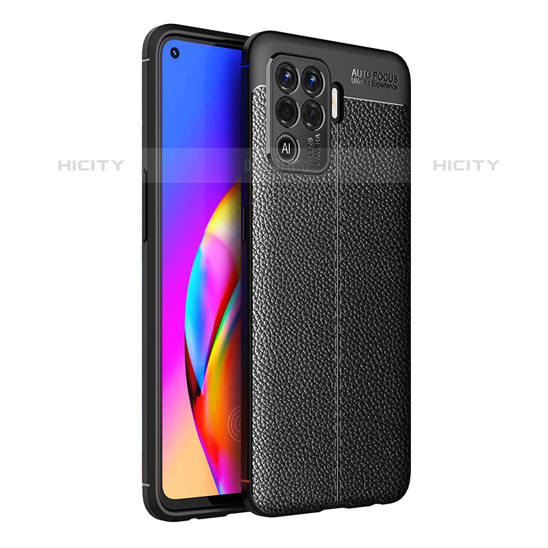 Silikon Hülle Handyhülle Gummi Schutzhülle Flexible Leder Tasche für Oppo F19 Pro Schwarz