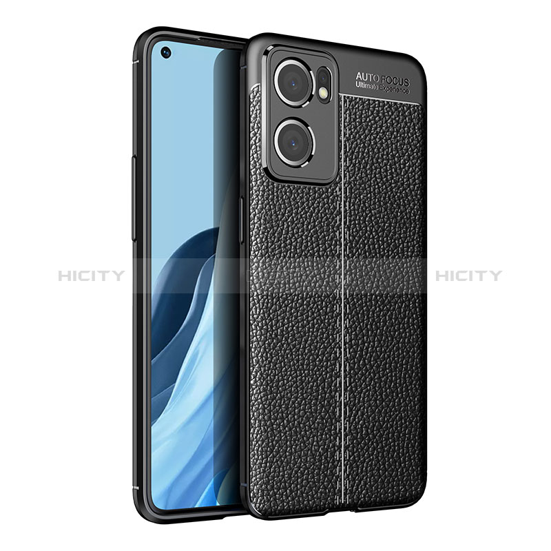 Silikon Hülle Handyhülle Gummi Schutzhülle Flexible Leder Tasche für Oppo Find X5 Lite 5G Schwarz Plus