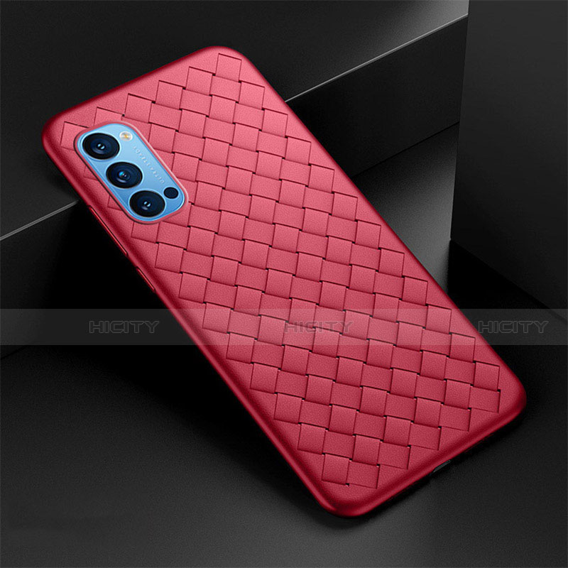 Silikon Hülle Handyhülle Gummi Schutzhülle Flexible Leder Tasche für Oppo Reno4 Pro 5G Rot