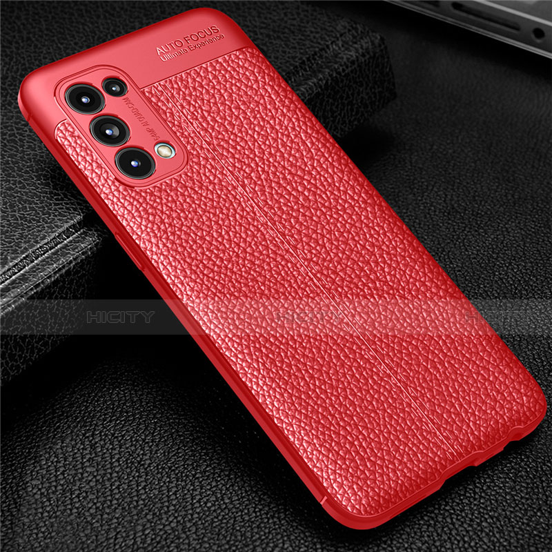 Silikon Hülle Handyhülle Gummi Schutzhülle Flexible Leder Tasche für Oppo Reno5 Pro 5G Rot