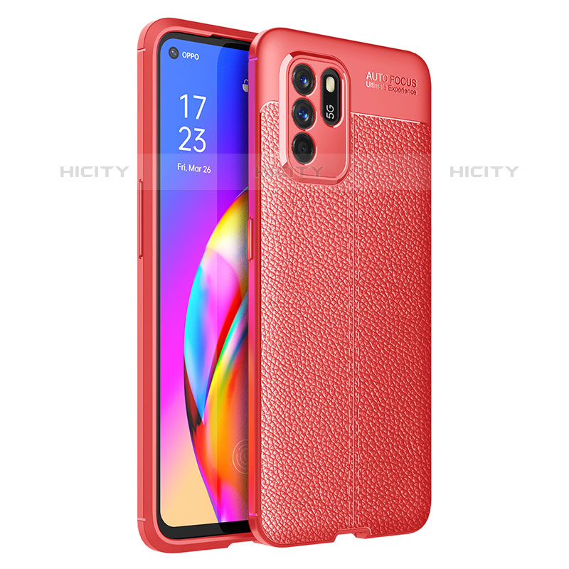 Silikon Hülle Handyhülle Gummi Schutzhülle Flexible Leder Tasche für Oppo Reno6 Z 5G Rot