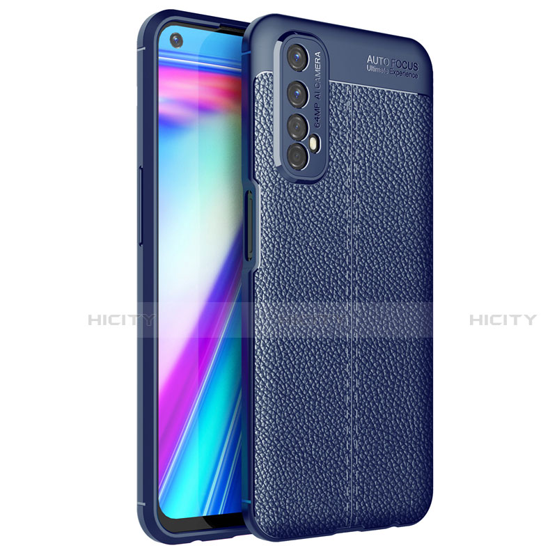 Silikon Hülle Handyhülle Gummi Schutzhülle Flexible Leder Tasche für Realme 7 Blau