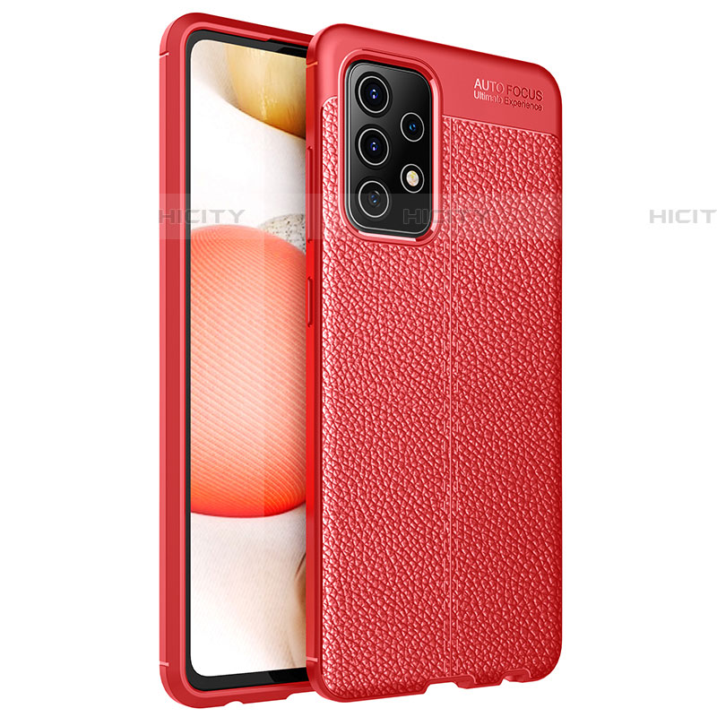 Silikon Hülle Handyhülle Gummi Schutzhülle Flexible Leder Tasche für Samsung Galaxy A52 4G Rot Plus