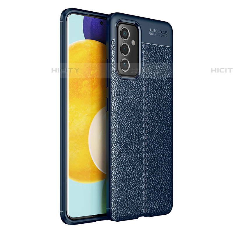 Silikon Hülle Handyhülle Gummi Schutzhülle Flexible Leder Tasche für Samsung Galaxy A54 5G Blau