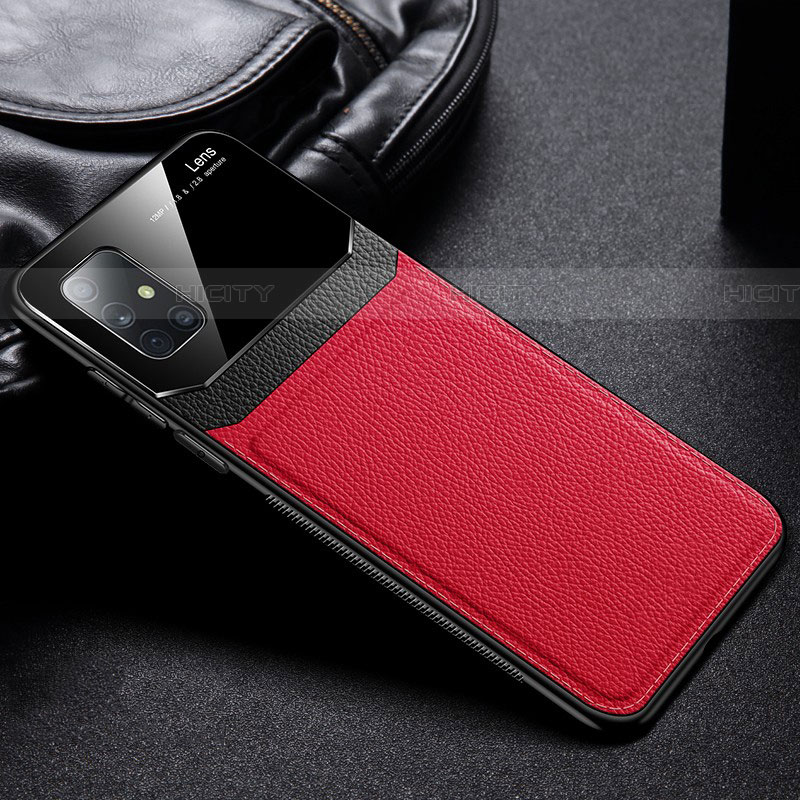 Silikon Hülle Handyhülle Gummi Schutzhülle Flexible Leder Tasche für Samsung Galaxy A71 5G Rot Plus