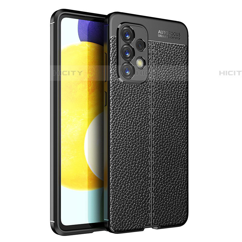 Silikon Hülle Handyhülle Gummi Schutzhülle Flexible Leder Tasche für Samsung Galaxy A73 5G Schwarz Plus