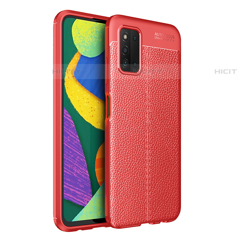 Silikon Hülle Handyhülle Gummi Schutzhülle Flexible Leder Tasche für Samsung Galaxy F52 5G Rot Plus