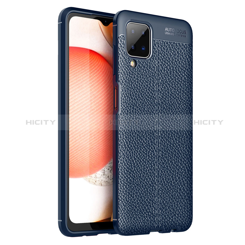 Silikon Hülle Handyhülle Gummi Schutzhülle Flexible Leder Tasche für Samsung Galaxy M12 Blau