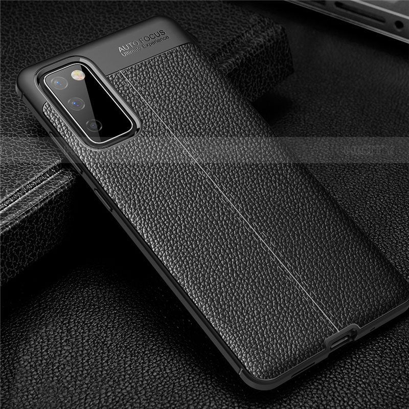 Silikon Hülle Handyhülle Gummi Schutzhülle Flexible Leder Tasche für Samsung Galaxy S20 FE 5G Schwarz