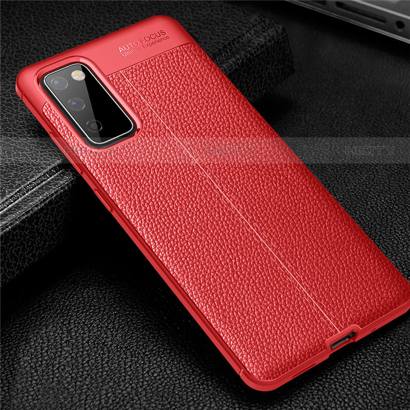 Silikon Hülle Handyhülle Gummi Schutzhülle Flexible Leder Tasche für Samsung Galaxy S20 Lite 5G Rot