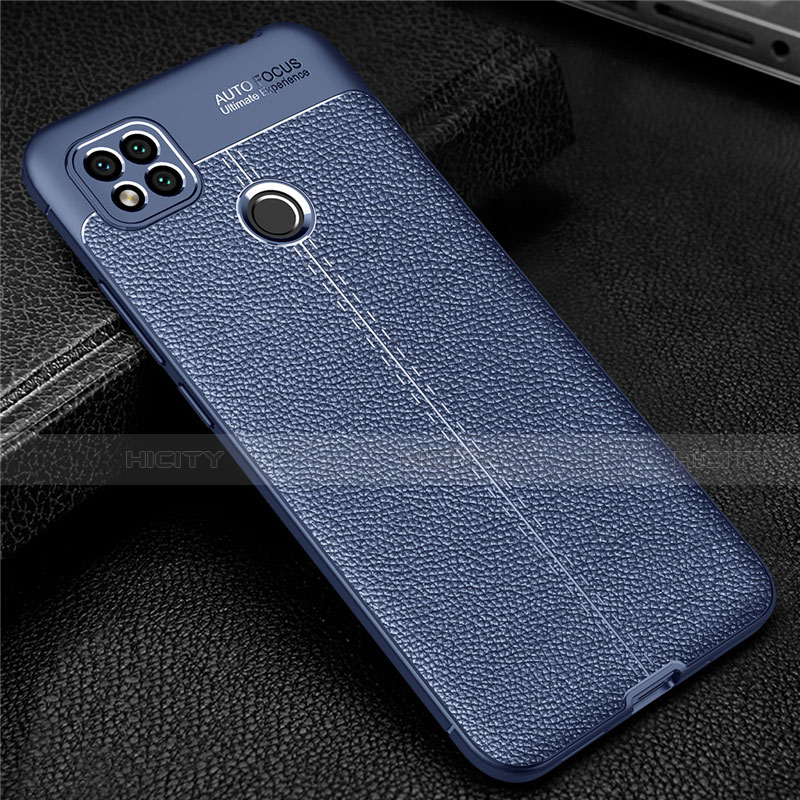 Silikon Hülle Handyhülle Gummi Schutzhülle Flexible Leder Tasche für Xiaomi Redmi 9C NFC Blau