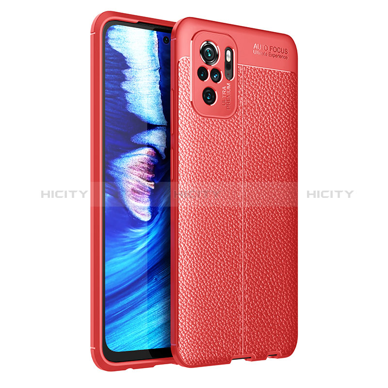 Silikon Hülle Handyhülle Gummi Schutzhülle Flexible Leder Tasche für Xiaomi Redmi Note 10S 4G Rot