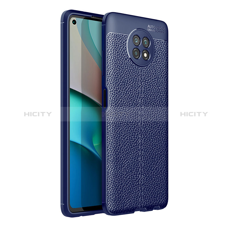 Silikon Hülle Handyhülle Gummi Schutzhülle Flexible Leder Tasche für Xiaomi Redmi Note 9T 5G Blau Plus