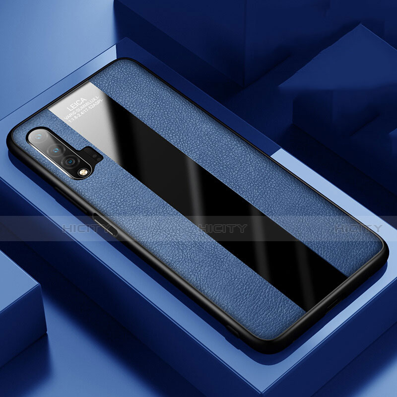 Silikon Hülle Handyhülle Gummi Schutzhülle Flexible Leder Tasche H01 für Huawei Nova 6 Blau