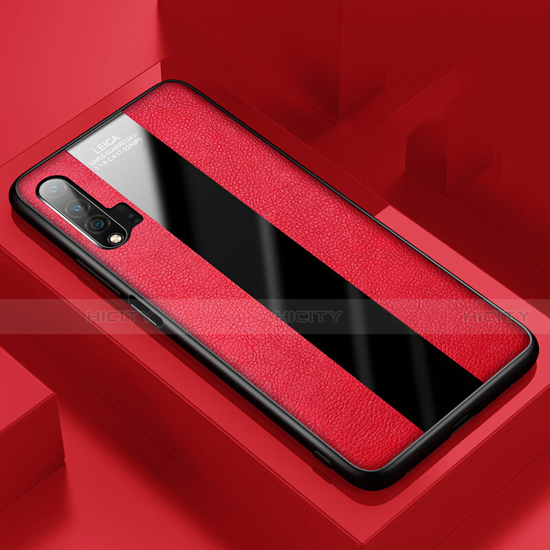 Silikon Hülle Handyhülle Gummi Schutzhülle Flexible Leder Tasche H01 für Huawei Nova 6 Rot