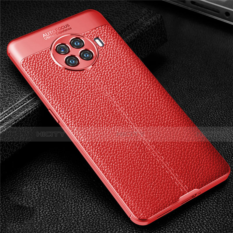 Silikon Hülle Handyhülle Gummi Schutzhülle Flexible Leder Tasche H01 für Oppo Ace2 Rot