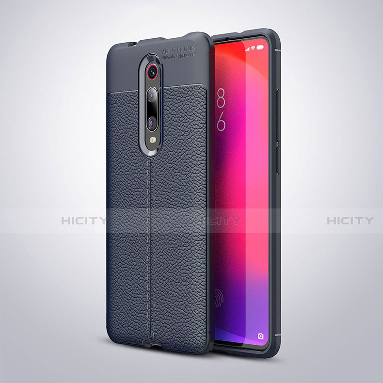 Silikon Hülle Handyhülle Gummi Schutzhülle Flexible Leder Tasche H01 für Xiaomi Mi 9T Blau Plus