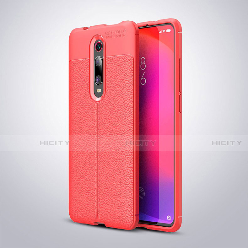 Silikon Hülle Handyhülle Gummi Schutzhülle Flexible Leder Tasche H01 für Xiaomi Mi 9T Pro Rot