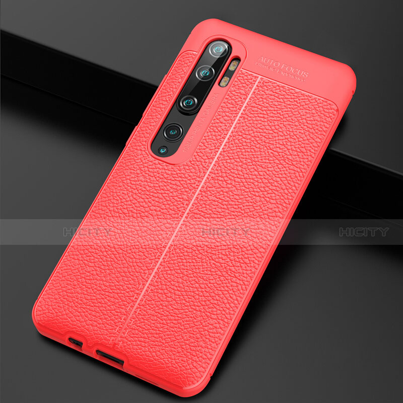 Silikon Hülle Handyhülle Gummi Schutzhülle Flexible Leder Tasche H01 für Xiaomi Mi Note 10 Rot