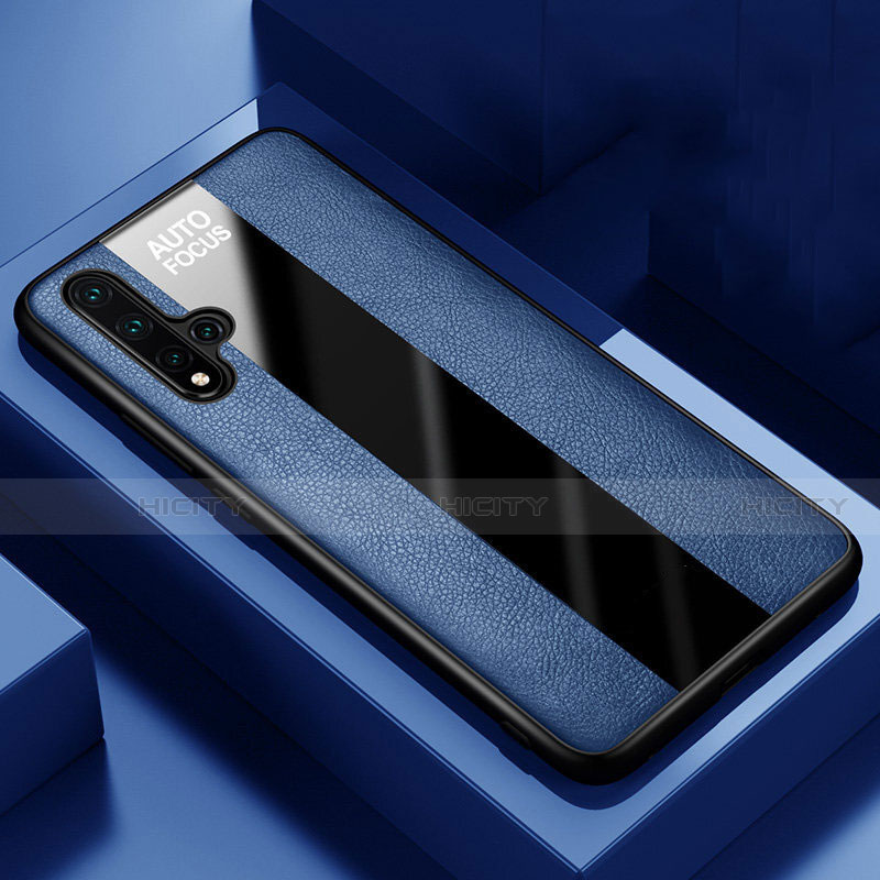 Silikon Hülle Handyhülle Gummi Schutzhülle Flexible Leder Tasche H02 für Huawei Nova 5 Blau