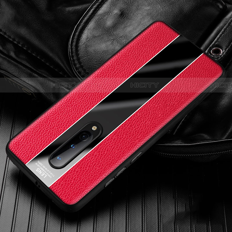 Silikon Hülle Handyhülle Gummi Schutzhülle Flexible Leder Tasche H02 für OnePlus 8 Rot Plus