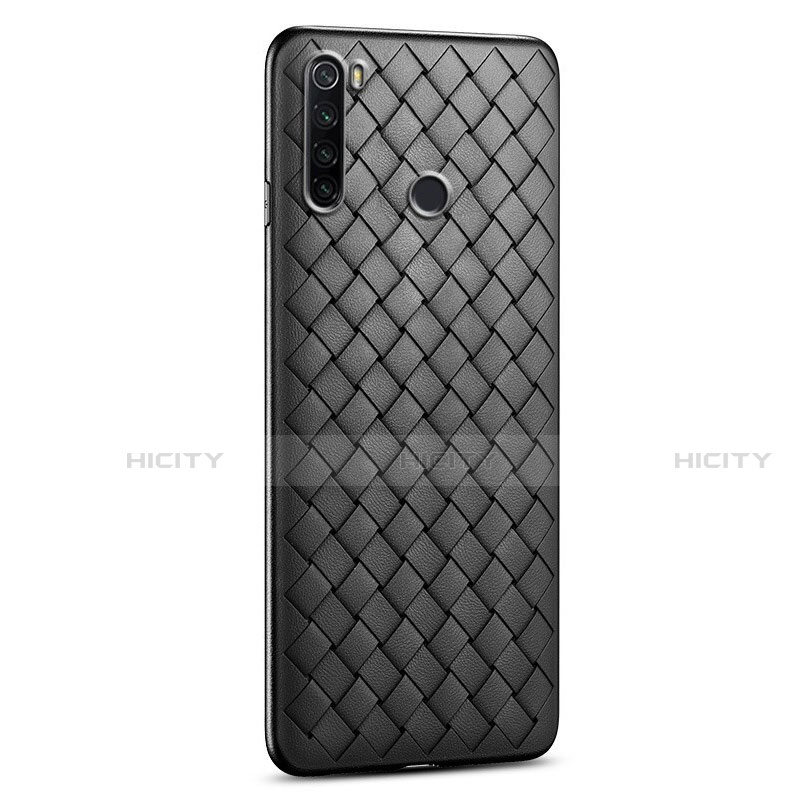 Silikon Hülle Handyhülle Gummi Schutzhülle Flexible Leder Tasche H02 für Xiaomi Redmi Note 8 (2021) Schwarz Plus